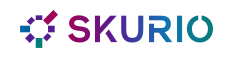 Skurio logo with purple to blue to green gradient