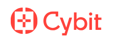 Cybit logo in red with plus within a circle to the left of text
